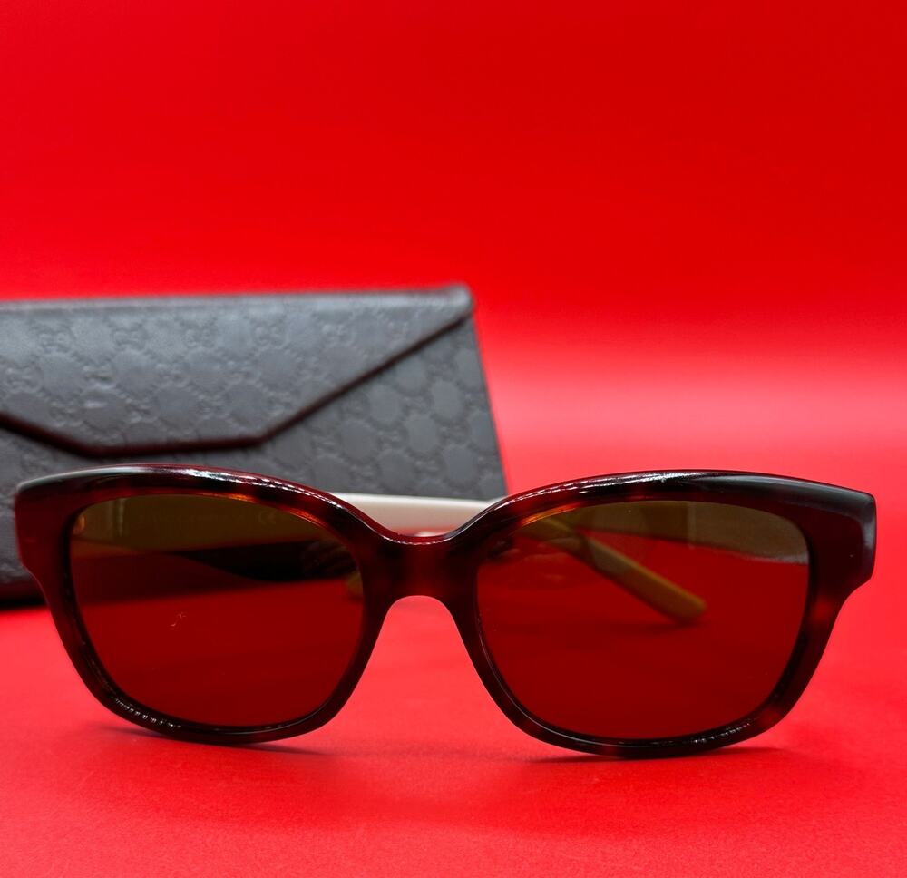 GUCCI Blue Ombre Dark Brown Tortoiseshell 3615/S Goldtone GG Logo Sunglasses